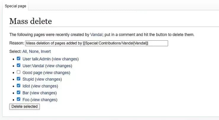 mediawiki nuke extension example