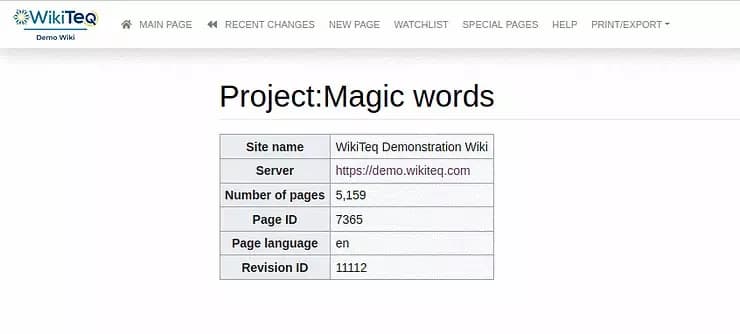 rendered example of a mediawiki template